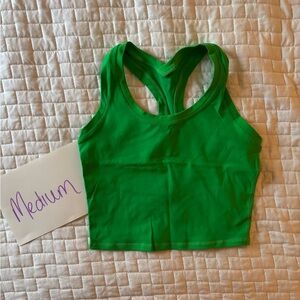Green Racerback Crop Top